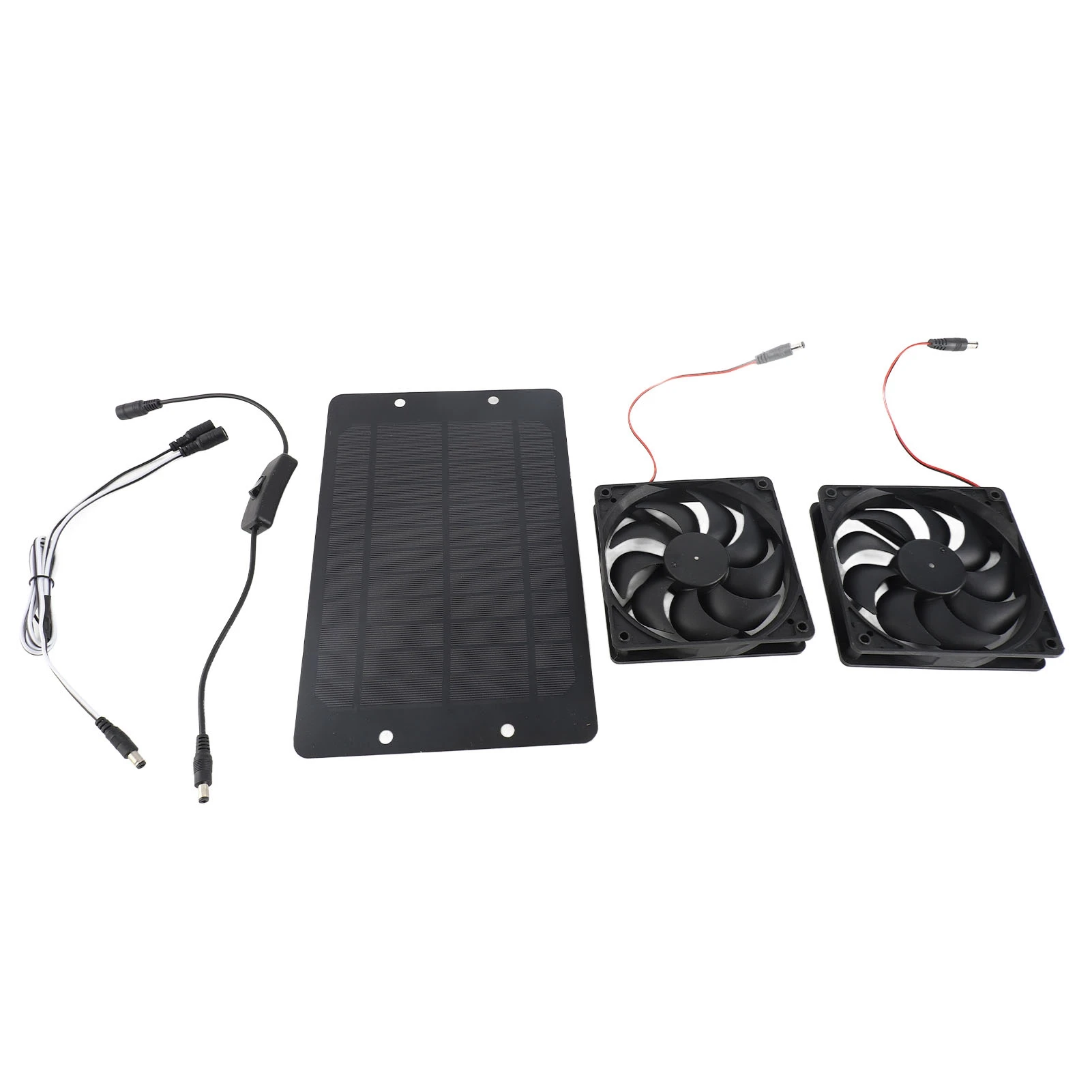 

20W Solar Powered Dual Exhaust Fan Kit, 12V High Efficient Energy-saving Solar Panel Cooling System, Portable Ventilation Fan