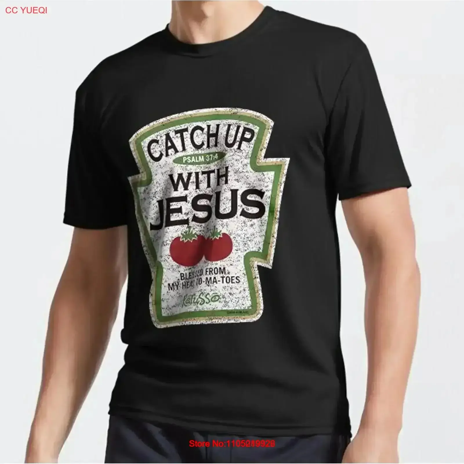 

Catch up with Jesus Blessed from my head tomatoes Retro Vintage Active T Shirt Washed Breathable Stretched Soft vintage