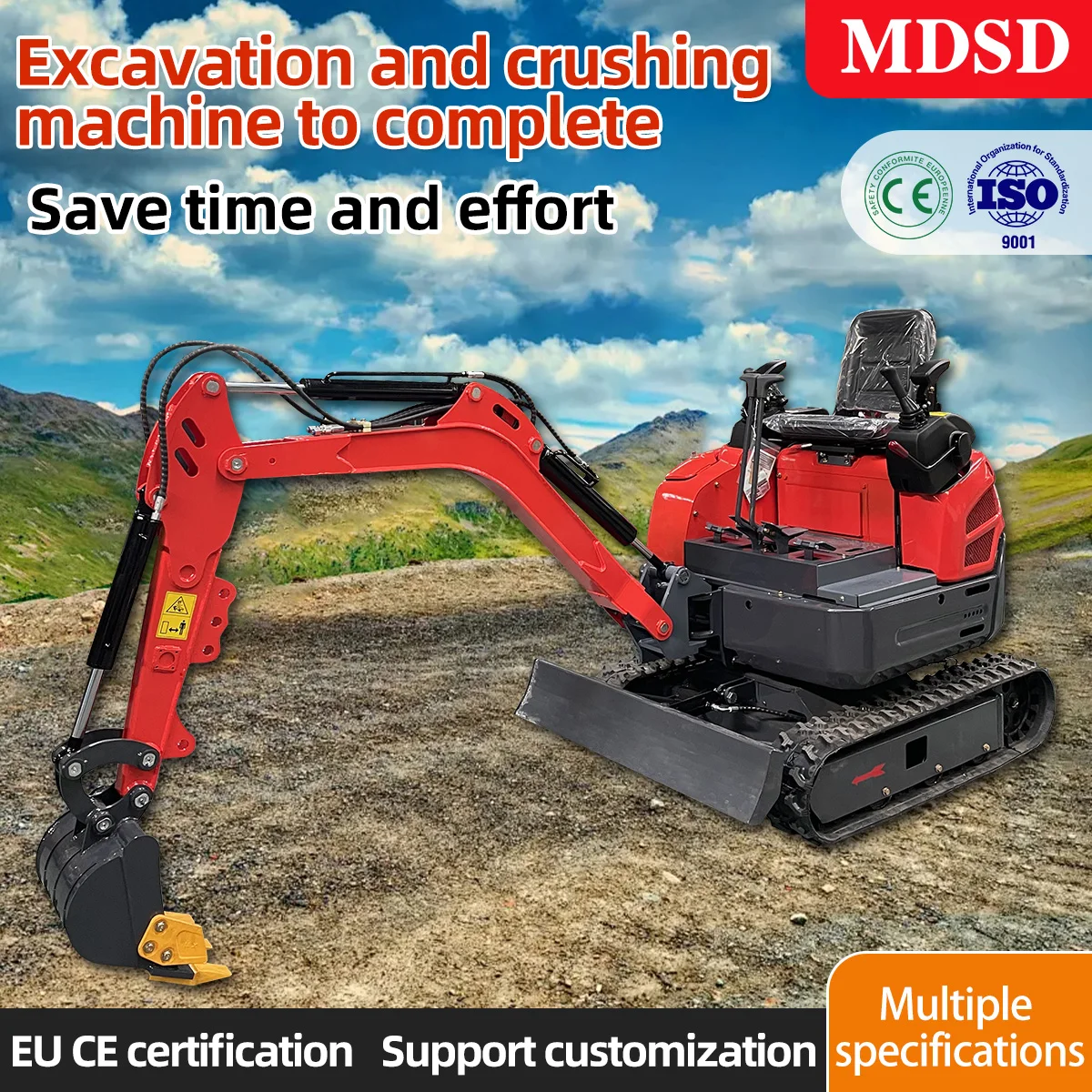 MD-12 المصنع مباشرة 1.8 طن حفارة صغيرة EPA EURO5 متوافقة مع معدات الحفر المدمجة للمواقع العملية الحضرية والدقيقة