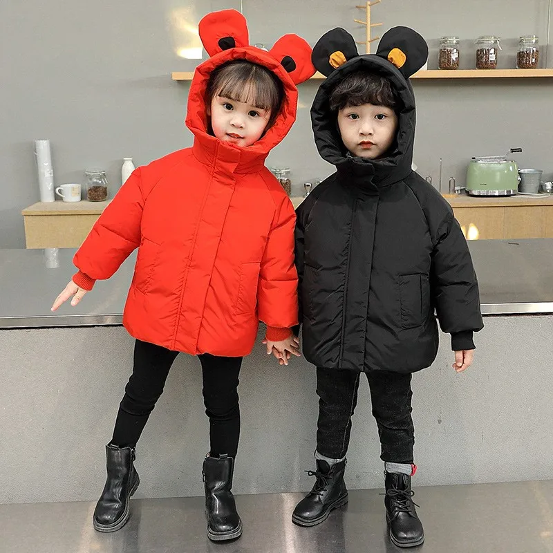 Boys and girls new thickened children's cotton-padded jacket 2024 children warm