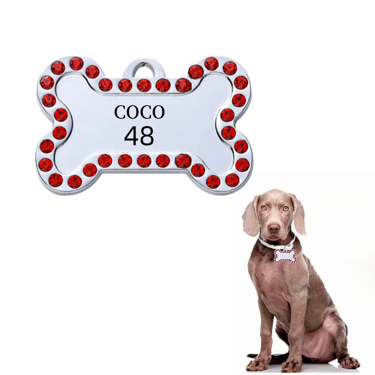 VIP Personalisierter ID-Adressnummern-Hundehalsbandanhänger Anpassbare Gravierte Haustier-ID-Marke für Hund Katze Bronze Namensschild – Detail 9