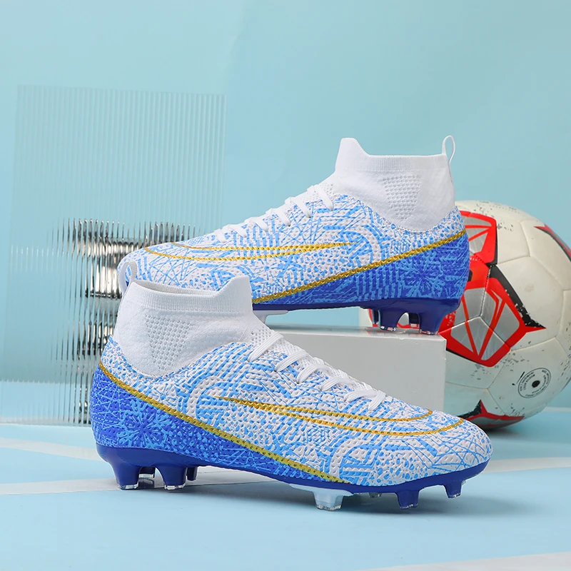 

Original Soccer Sneaker Men TF/FG Professional High Top Anti-slip Studs Football Boots Turf Outdoor Student Training Soccer Shoe
