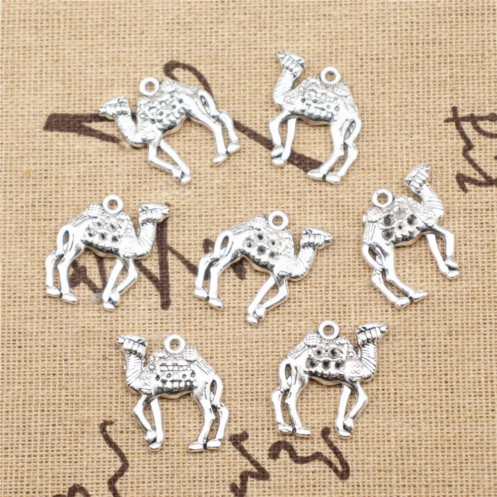 Cute Jewelry Diy Craft Charms Camel Antique Silver Color Pendants For Jewelry Making 20x23mm 5pcs