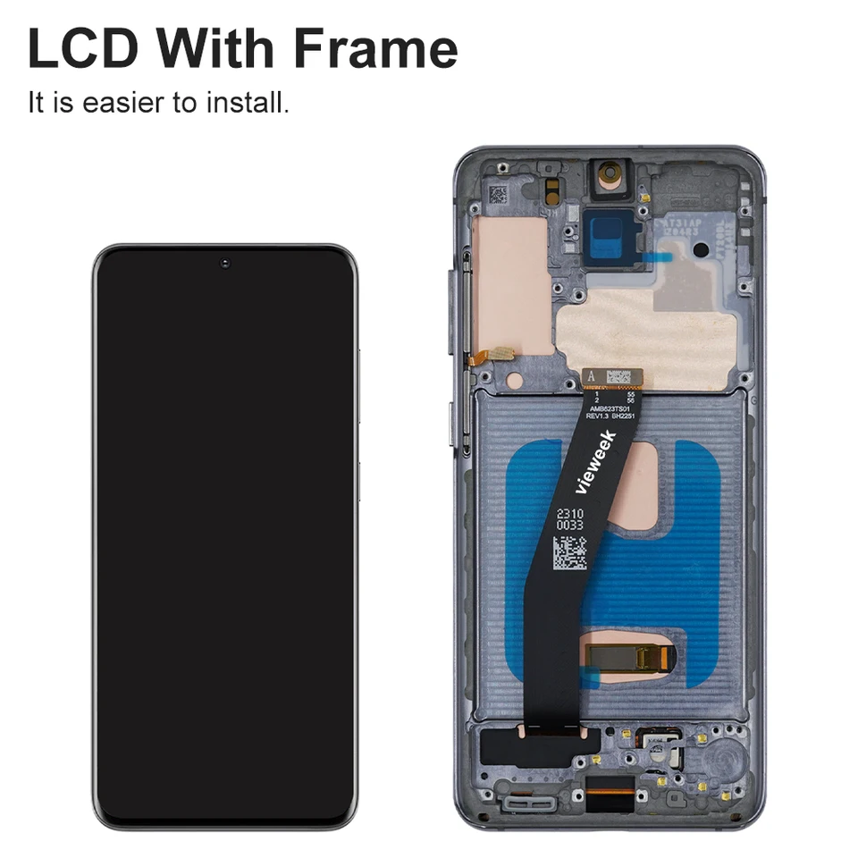 Pantalla Super AMOLED S20 para Samsung Galaxy S20 SM-G980 SM-G981 LCD Display Touch Screen Digitizer con Marco 4