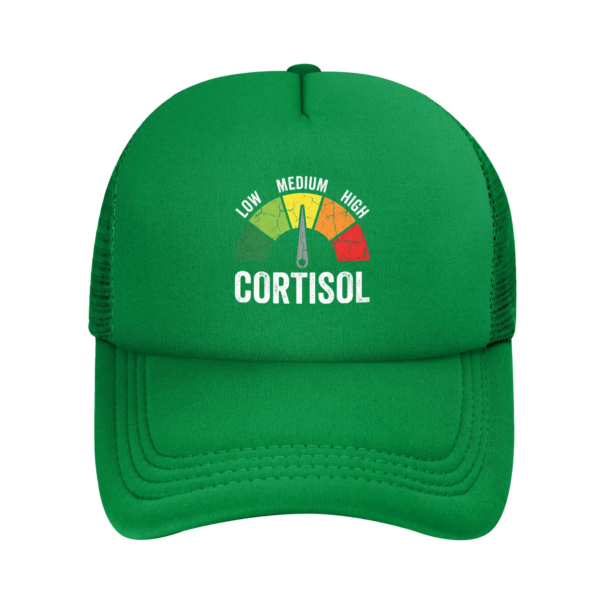 Boys Girls Low Medium High Cortisol Levels v Stress Hormone Trucker Cap Mesh Baseball Cap Snapback Caps Hat Sun Caps Sports Cap