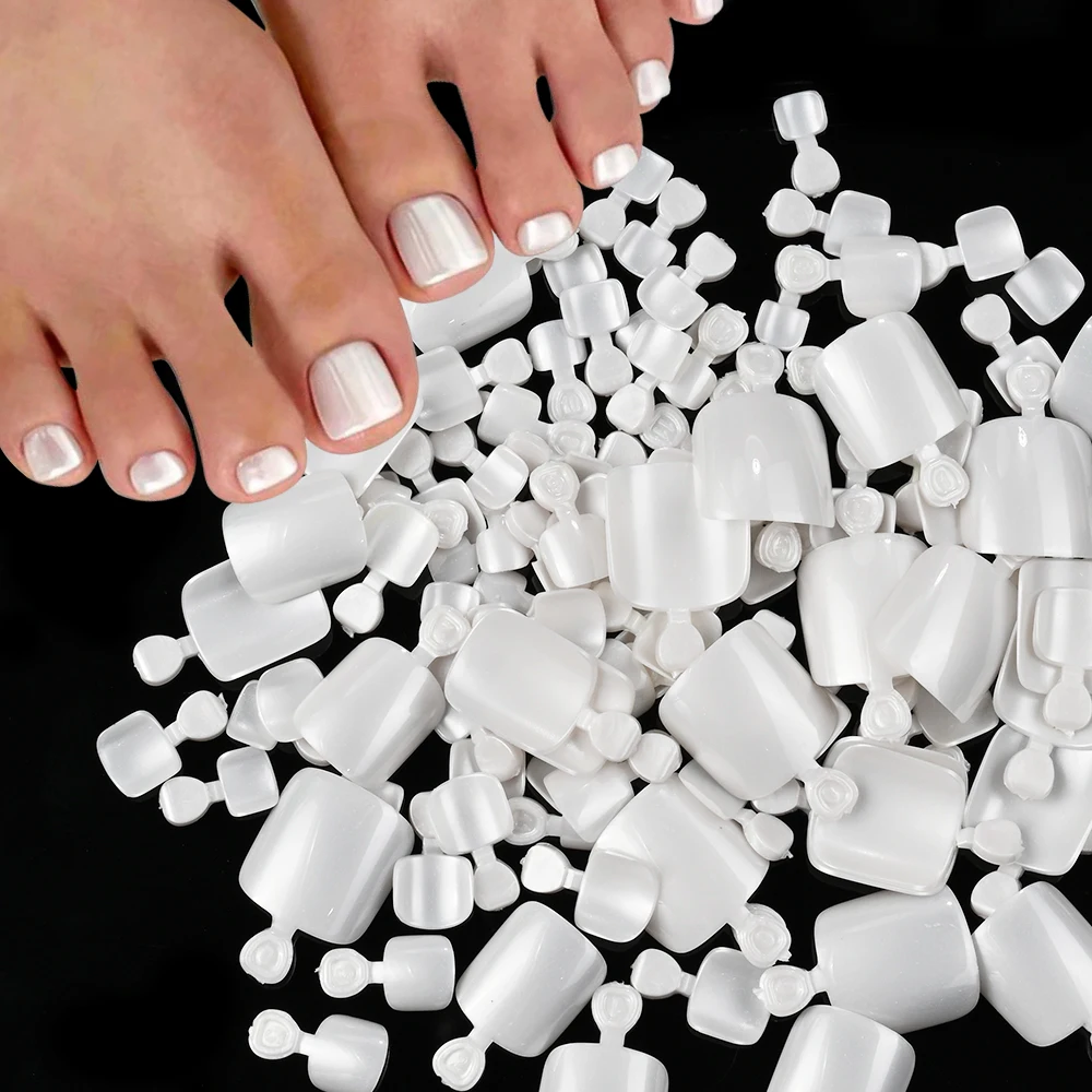 120Pcs Glänzend Schwarz Drücken Auf Zehennägel Kurze Quadratische Volle Abdeckung Gefälschte Zehennagel Tipps für Sommer Frauen Falsche Fuß Nagel spitze Verlängerung & – Detail 17