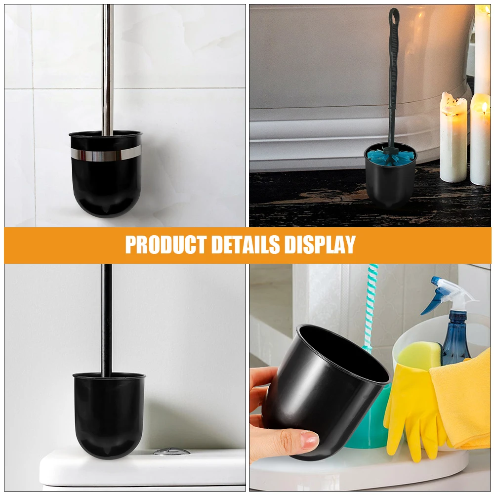 2 Pcs Toilet Brush Base Cup Bathroom Scrubber Plastic Holder Container Rack Household Accessories Practical Helper