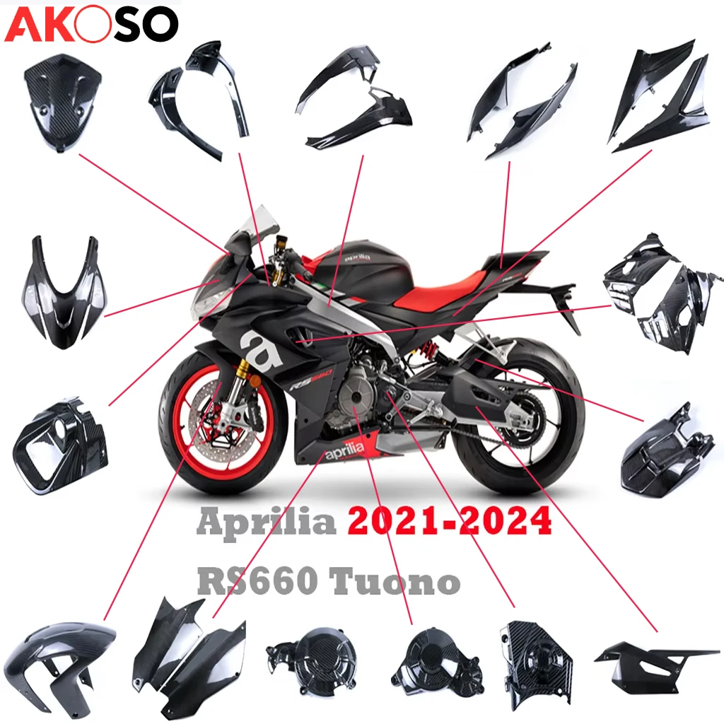

Motorcycle Fairings kits For Aprilia RS660 Tuono 2021-2024 100% Pure Carbon Fiber Panel Cover Guard Protector Parts Accessories