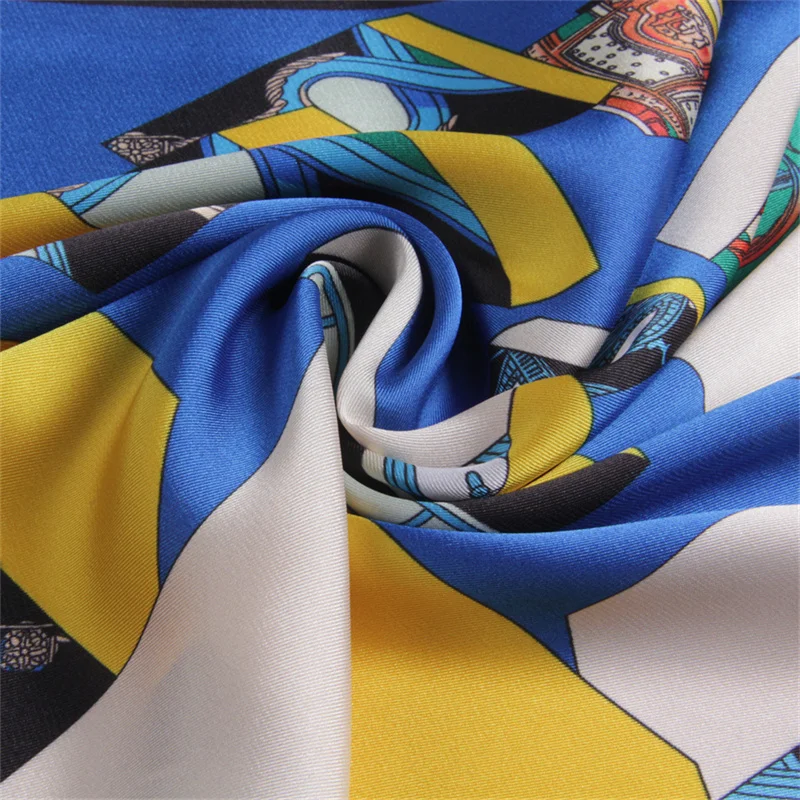 POBING Silk Scarf Women Geometric Triangle Scarves Head Echarpes Silk Foulards Femme Wraps Beach Shawls Bandana Lady Hijabs