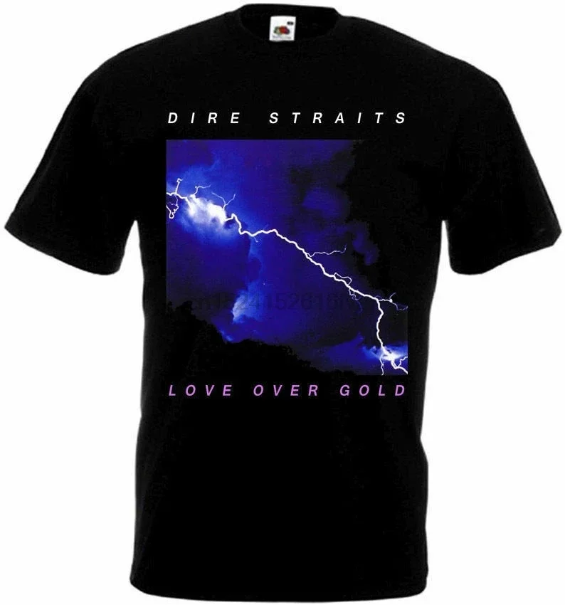 Dire Straits - Love Over Gold T-shirt black poster all sizes S...5XL