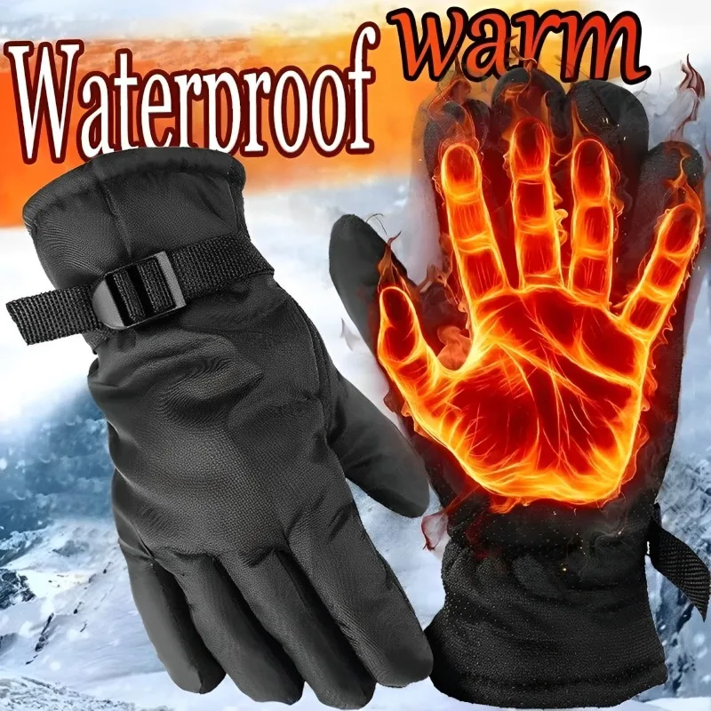 Winter Cycling Gloves Men Outdoor Waterproof Skiing Riding Hiking Motorcycle Warm Mitten Gloves Unisex Thermal Sport Gloves