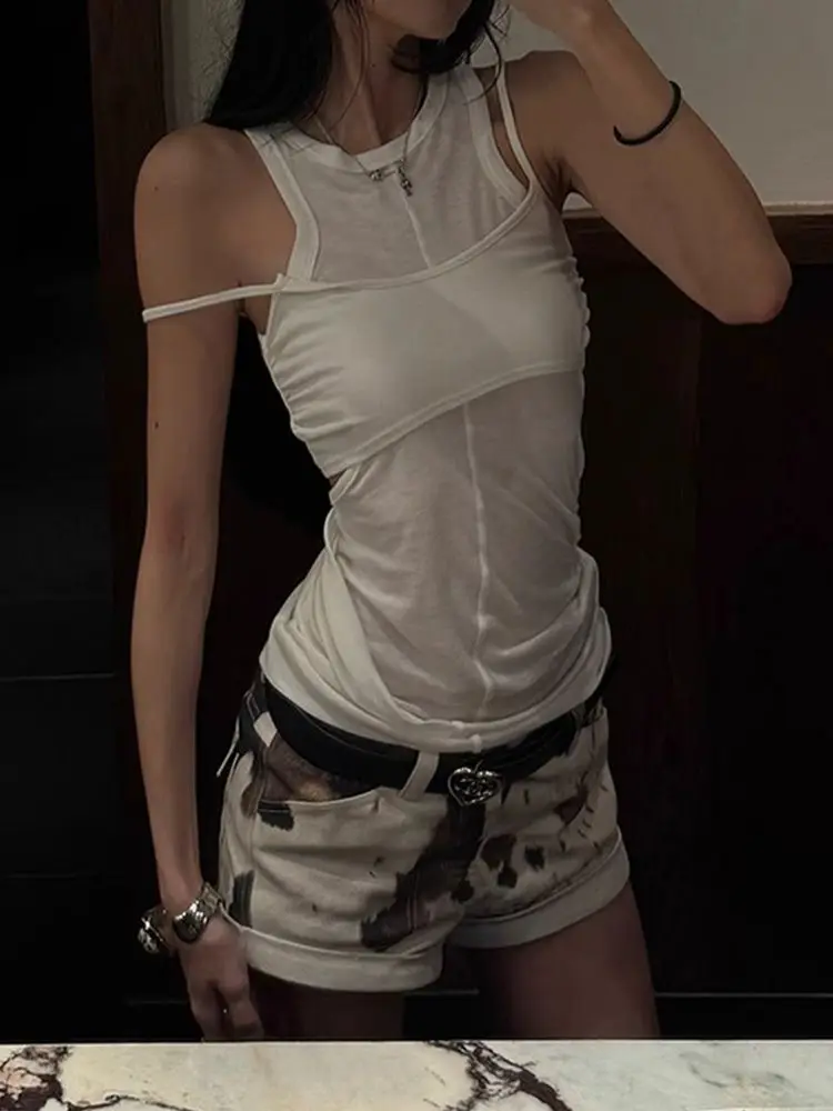 Deeptown Animal Print Women Jorts Y2k Vintage Washed High Waist American Style Denim Shorts Slim Harajuku Casual Gyaru Hot Pants