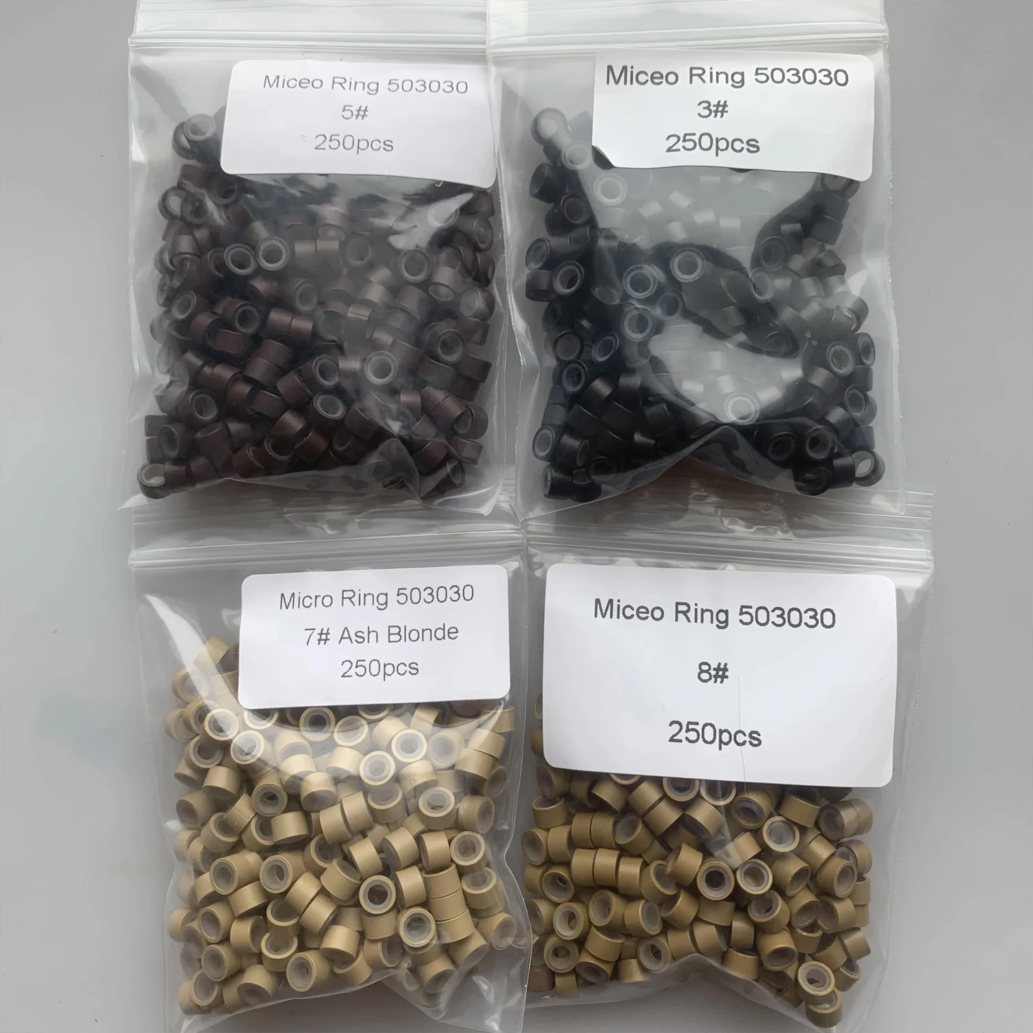 

500pcs Miniature Silicone Lined Rings 5.0*3.0*3.0mm Chain Link Beads for DIY Jewelry Making Hair Joining Process Crimping Tool