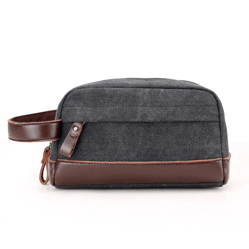 2026 Vintage Canvas Clutch Bag for Men Color Block Casual Handbag Mini Purse for Coins Keys