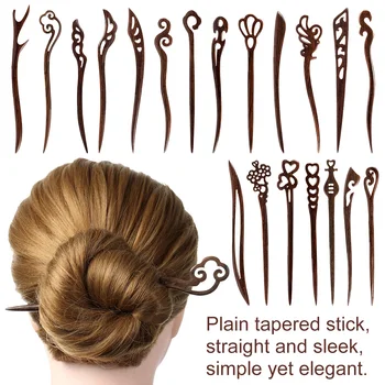 2023 neue Mode Sandelholz Holz Essstäbchen Haar Stick hand gefertigt geschnitzt Retro-Stil Frauen Haars tyling Werkzeuge Zubehör
