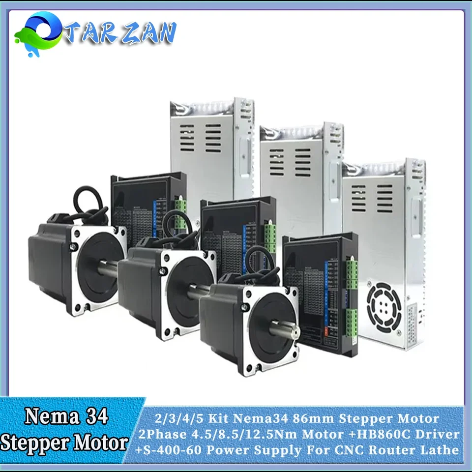 1-5Axis Nema34 Stepper Motor 400W 6A 14mm Shaft