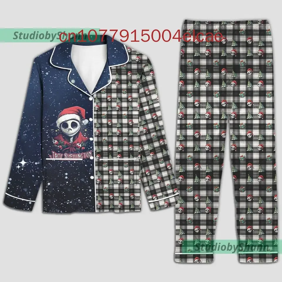 

New olaf Autumn Long Sleeve Pants Two-piece Set Men's And Women's Pajamas Silk Pajamas Women's Cartoon Pajamas Pants Set