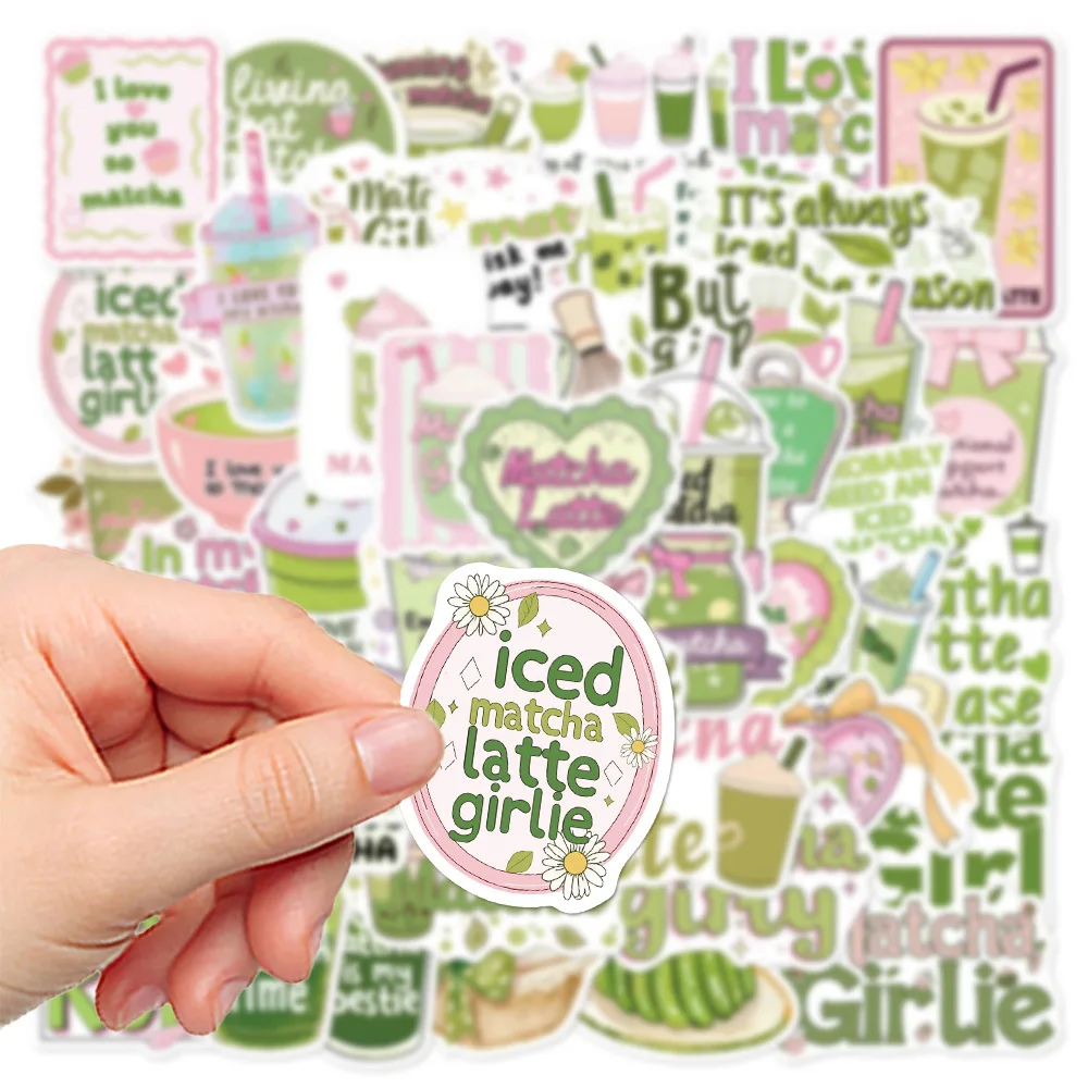 50Pcs ​Cute Matcha Stickers Matcha Girly DIY Stickers Scrapbooking Phone Luggage Skateboard Waterproof Decals - náhled 3