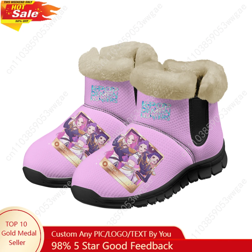 

KPop Demon Hunters Snow Boot, теплые ботинки, мужская и женская обувь, повседневные легкие кроссовки высокого качества для пар, спортивная обувь на заказ