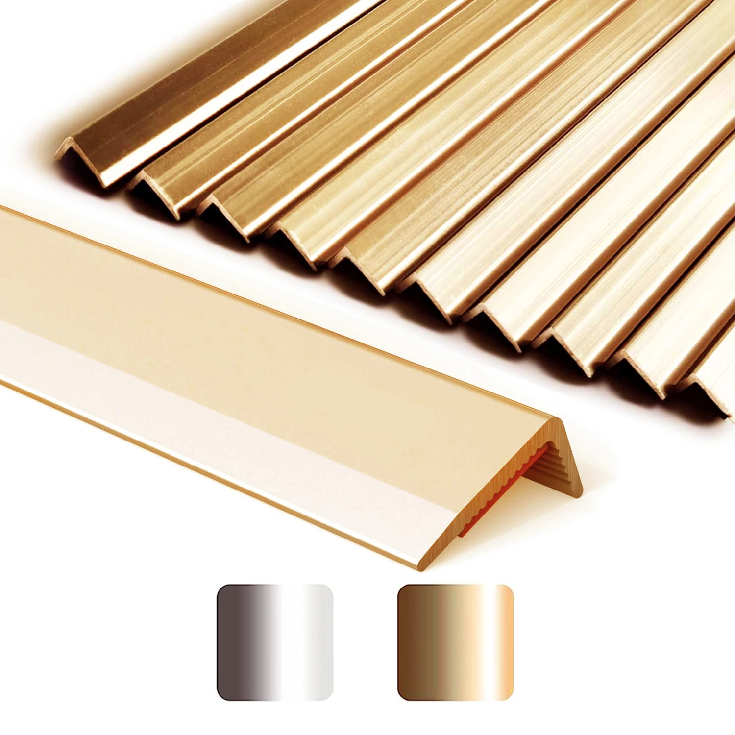 10 Blatt L-förmiger Schutzwand-Eckstreifen aus Metall, rechtwinkliger Verpackungskantenaufkleber für die Dekoration von Wohnmöbeln – Detail 2