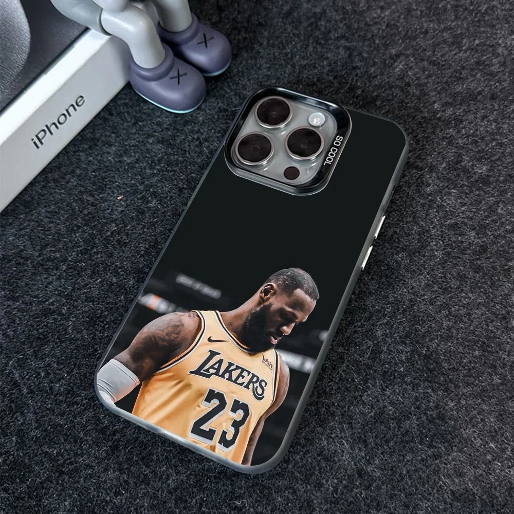 Hot Player LeBron James Phone Case Phone Case IMD Color Silver Shell For IPhone 16 15 14 13 12 11 Pro Max Plus