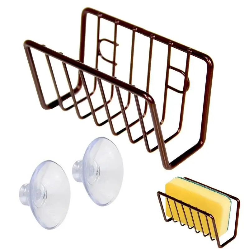 Sponge Drain Rack Stainless Steel Sponge Holder Dishcloth Up Storage Hook Cleaning Rack Supplies For Toothbrush Sponges