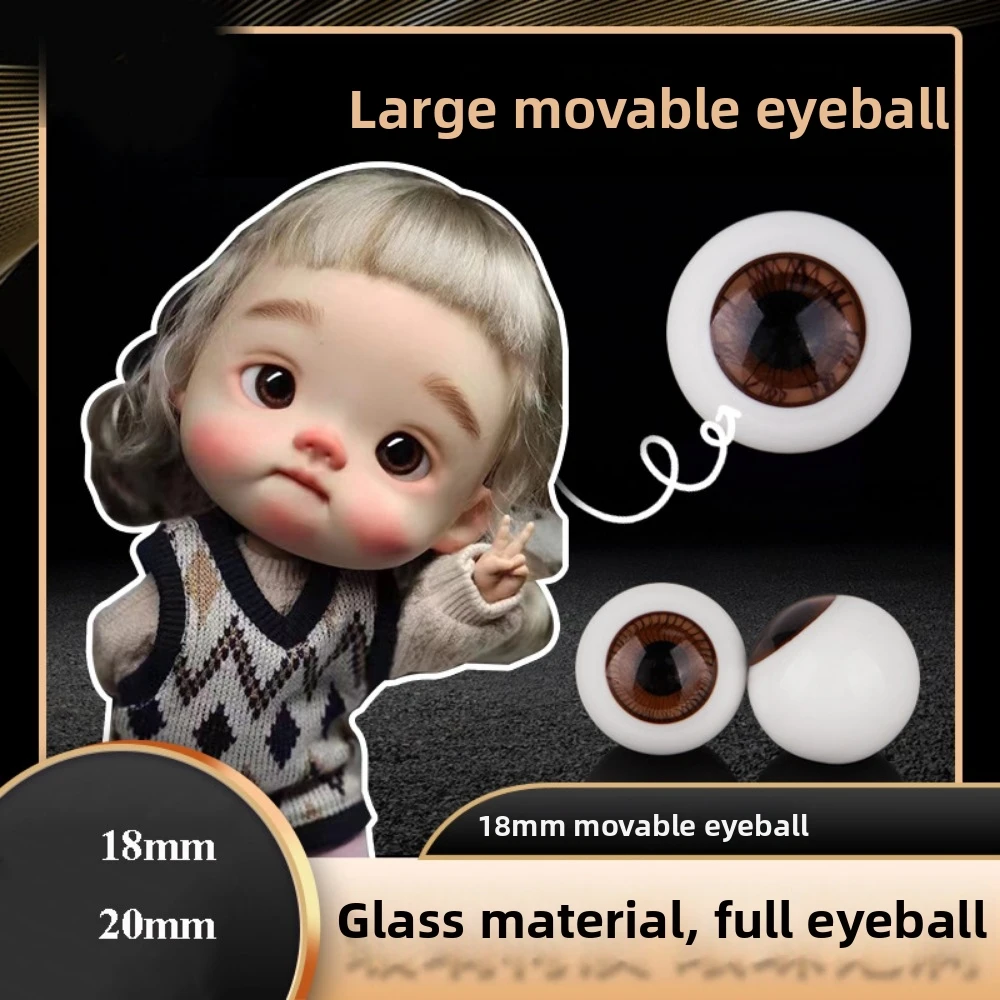 High Quality 18/20mm Glass Eyes Eyeball Brown Black Cute Safety Animal Toy Accessories 1/4 Small Iris Eyes For 1/6 BJD Dolls