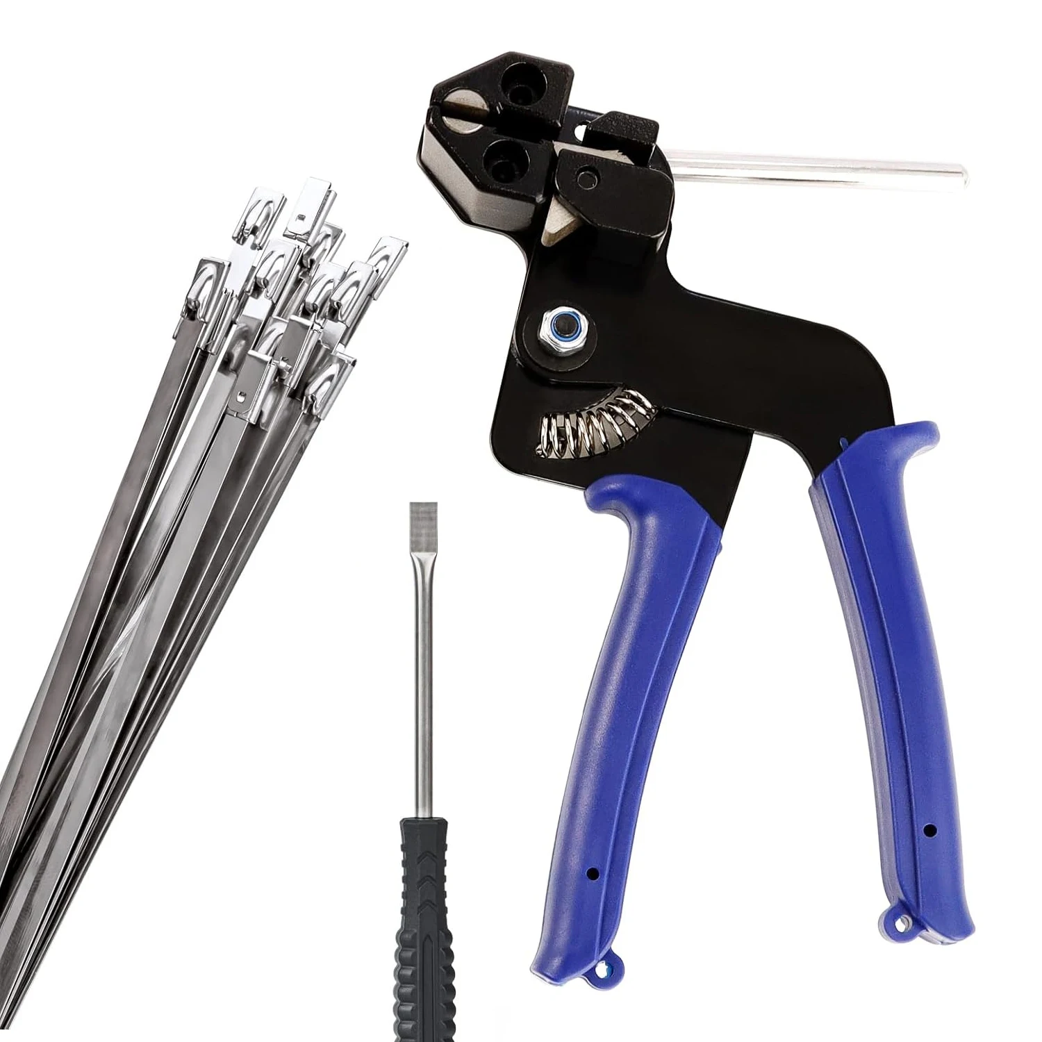 

Stainless Steel Cable Tie Tool Zip Gun Metal Zip Tensioner with Built-in Cutter, Release Tool