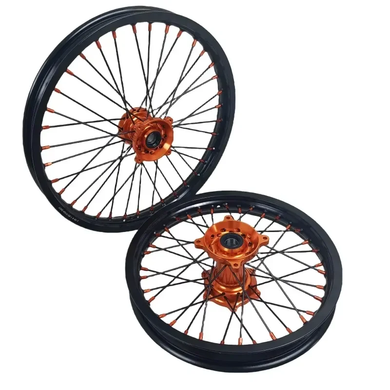 【2026 Popular】 Enduro Motocross Motorcycle Wheels Rims Set Fit EXC SXF Electric Cycle Aluminum CNC Hub Wheel Set Supermoto