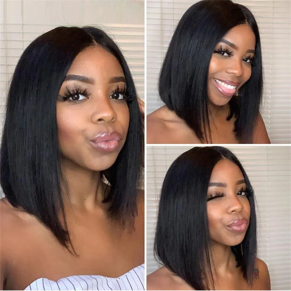 2026 8-14 Inch Glueless 13x4Lace Front Wig Straight Short Bob Brazilian Human Hair Wear and Go Bob For Black Women Ready To Wear