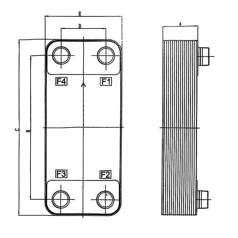 CE Certified Custom-made All-stainless Steel Welded Plate Heat Exchanger, Copper-free Product FHR097GS 2.0MPa with Distributor Q