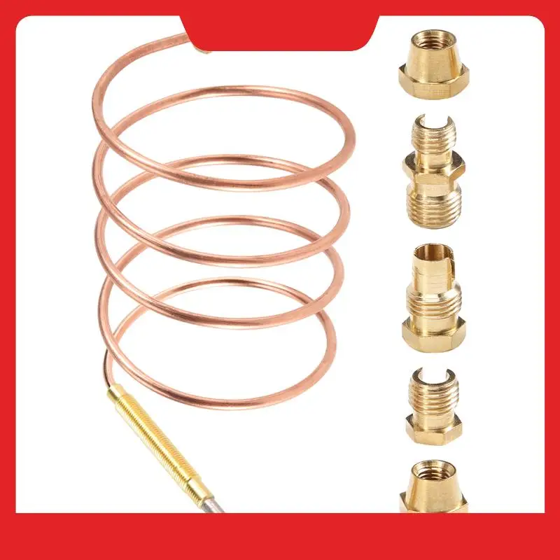 

A32HOT-900Mm Gas Stove Universal Thermocouple Kit M6X0.75 With Spilt Nuts (Five) Replacement Thermocouple