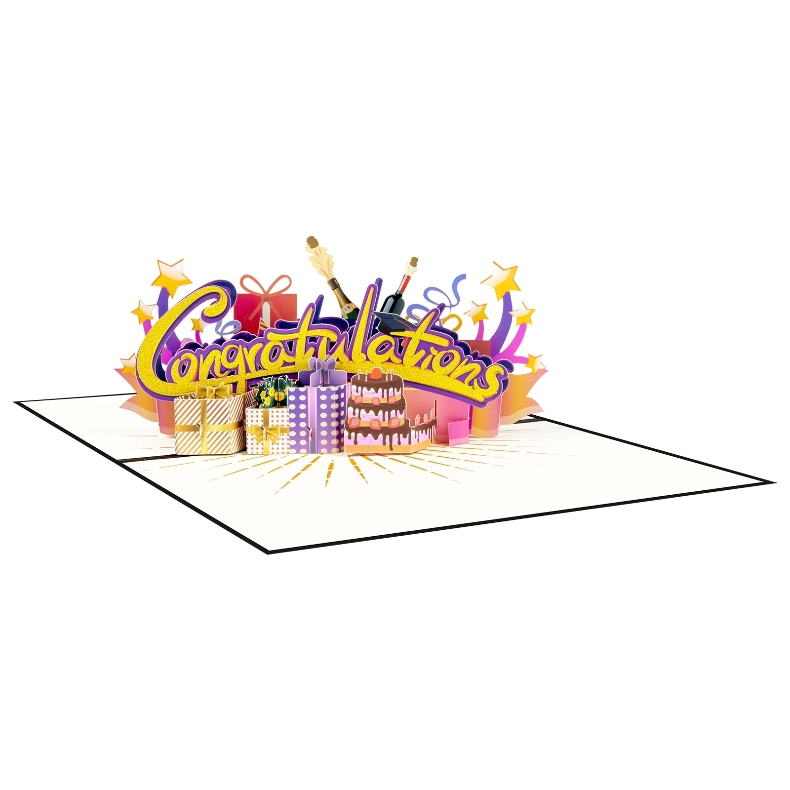 Pop Up Congrats Card, Graduation Card, Congratulations Card, 3D Greeting Card for Business High School College University