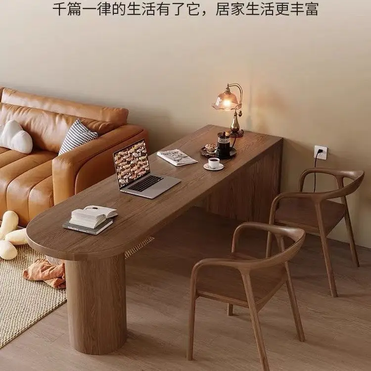 

Solid wood living room dining table desk long workbench household student children reading study table double computer table