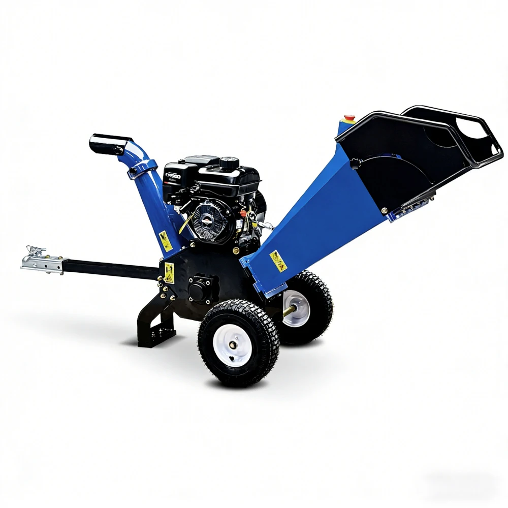 

4-Inch 208cc 6.5HP Gas Powered Wood Chipper,Leaf Branch Shredder Mulcher with 2'' Coupler Tow Hitch,Towable Wood Shredder