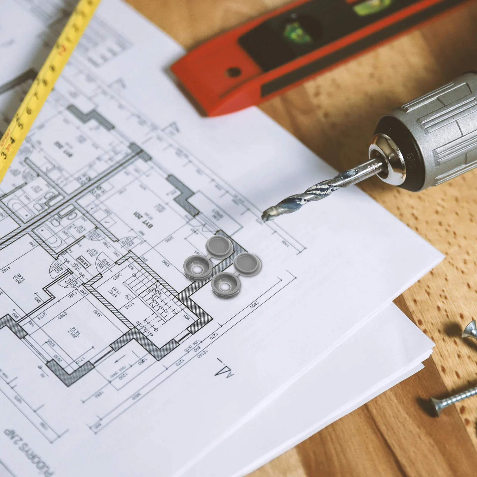 200 قطعة من أغطية المسمار البلاستيكية المفصلية أغطية زخرفية للأثاث سهلة التركيب لحماية ثقوب المسمار وخزائن الجداول #3
