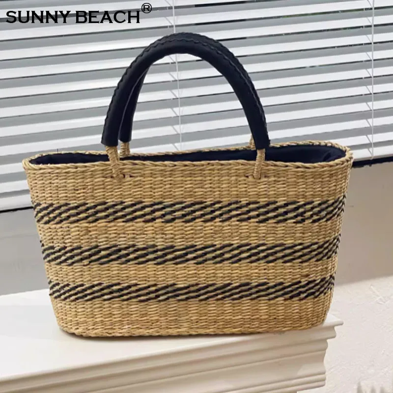 

Large capacity women bag 2024 new handmade woven handbag basket bag summer beach bag shoulder bag