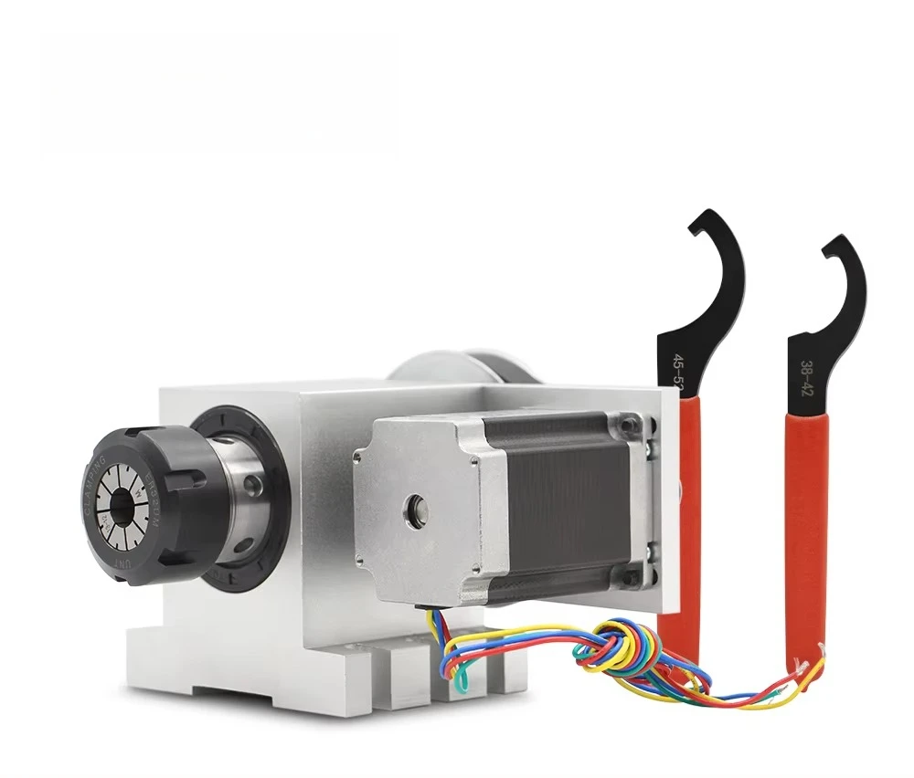 Mini CNC router wood working engraving machine ER32 Chunk 4th Axis CNC dividing head Rotation 6:1 A Axis/ A axis kit for