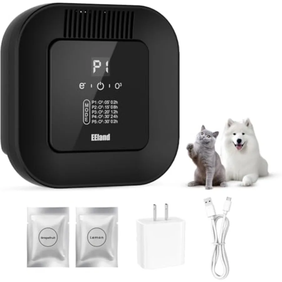 

Cat Litter Deodorizer and Strong Odor Eliminator with Ozone and Aromatherapy - 5 Mode Air Purifier for Dog Poop Cat Pee and Uri