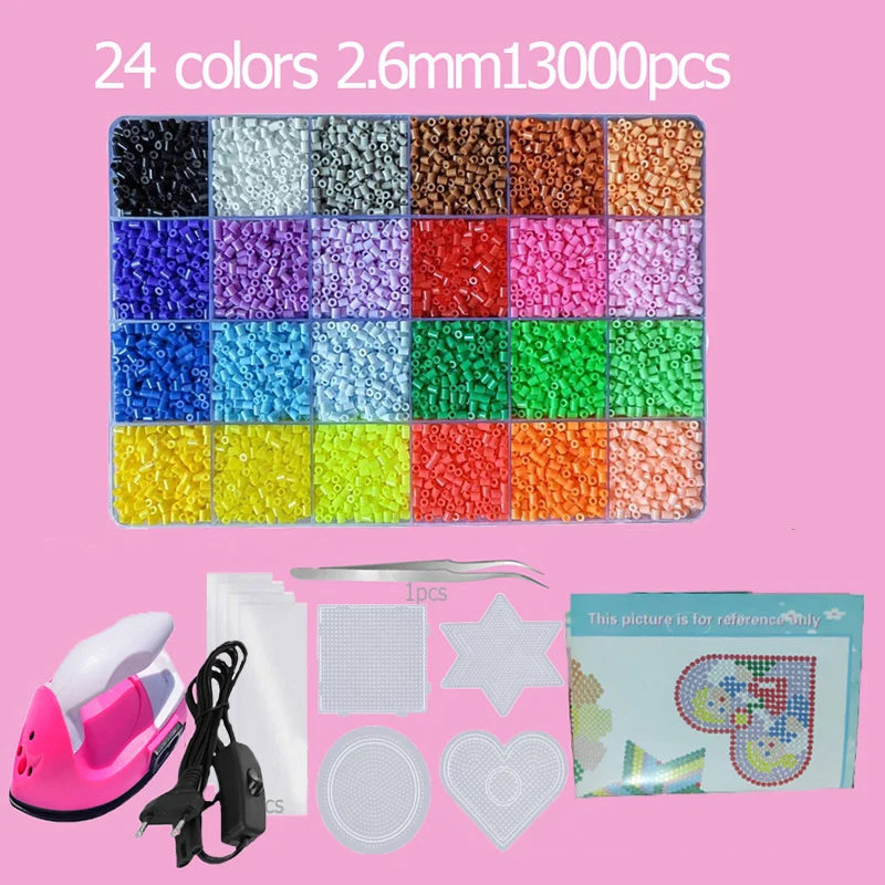 Hama Beads Box Thermomosaik-Bügelperlen, Bügelperlen, Schmelzperlen, DIY-Spielzeug, 24 48 72 Farben 2,6MM 5MM