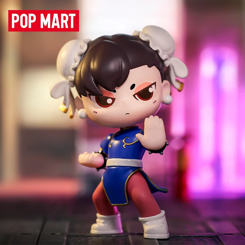 POP MART 스트리트 파이터 듀얼 클래식 캐릭터 시리즈 블라인드 박스 장난감, 팝마트 카와이 액션 피규어 미스터리 박스, 어린이 생일 선물 