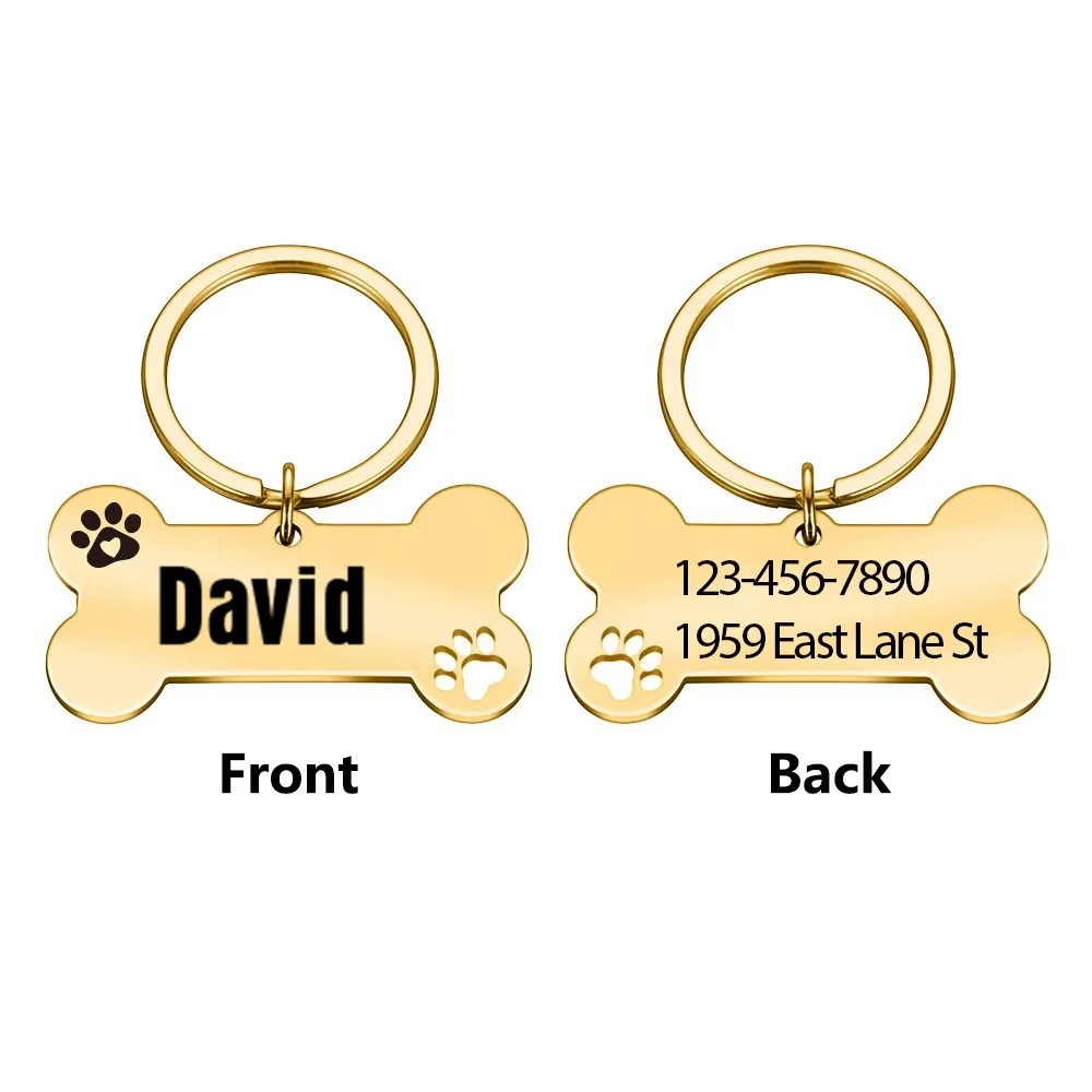 

1 pc new Aura font Custom Name and number Laser Engraving Dog Tag Dog Nameplate Personalized Pet ID Tag For Dog