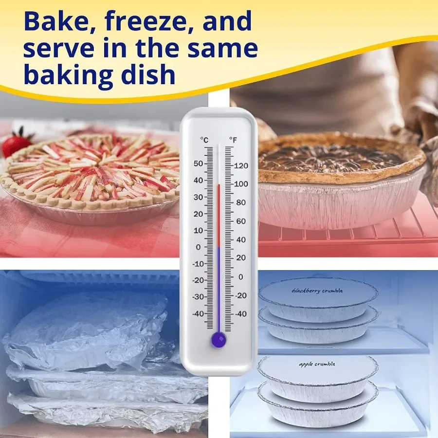 9 مقالي دائرية من رقائق الألومنيوم للاستعمال مرة واحدة مكونة من 100 قطعة مع جدران بزاوية عميقة 1.75 لتحميص الخبز والطبخ والتجميد مثالية لـ Pi