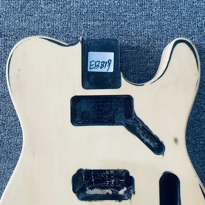 EB819  2 Humbucker Pickups Tele Electric Guitar Body Unfinished in Solid Wood Custom Bridges for TL Guitar Replace DIY Damages