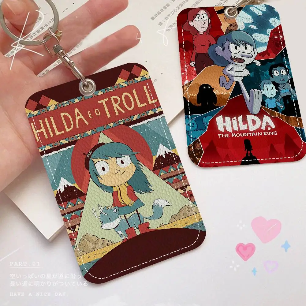 Cartoon H-Hilda Cute Cartoon Inteated Elevator Card Acc Control Card Keychain Protective Cover Gift Keychain