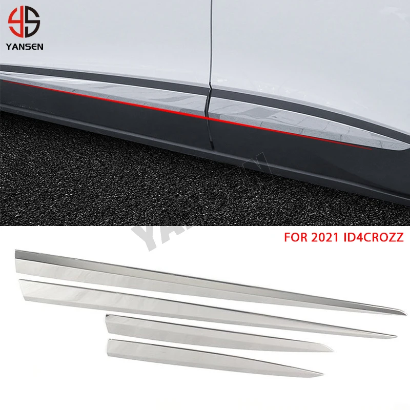 For Volkswagen VW ID4 CROZZ Auto Accessories Car Door Body Side Protector Cover Trim Strips Decoration Anti Scratch Sticker