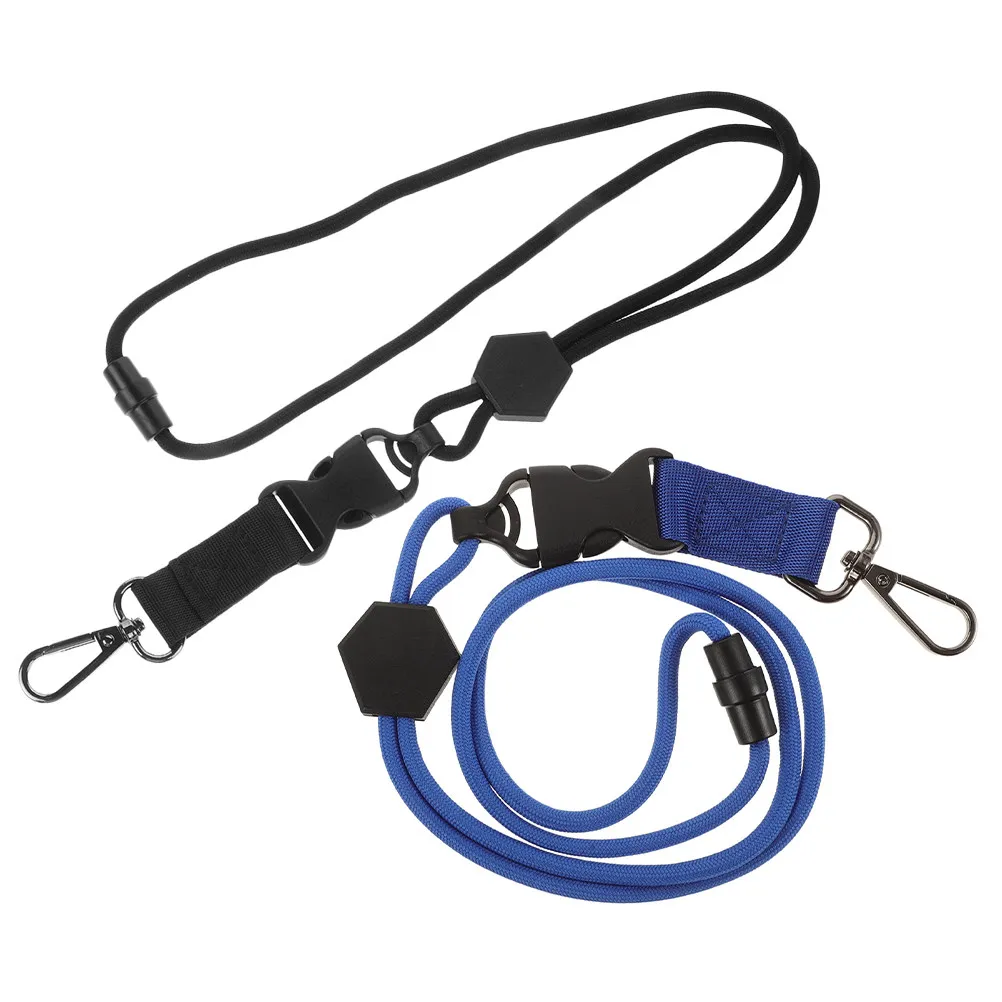 2Pcs Heavy Duty Lanyard Breakaway Safety Buckle Metal Carabiner Hook for Id Card Badge Holder Keys Teacher Outdoor Activities