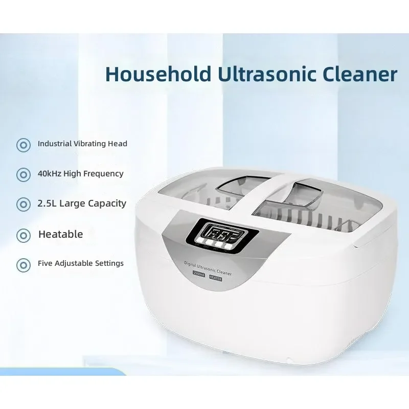 Ultrasonic Cleaner Machine Multi‑Purpose Cleaning Device for Glasses Bottles Cosmetic Tools Jewelry Dental & Household Medical
