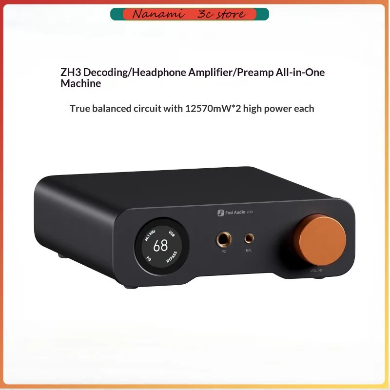 

Fosi Audio ZH3 HIFI Headphone Amplifier AKM4493SEQ Desktop DAC Fully Balanced Preamp with Remote 12V Trigger Input