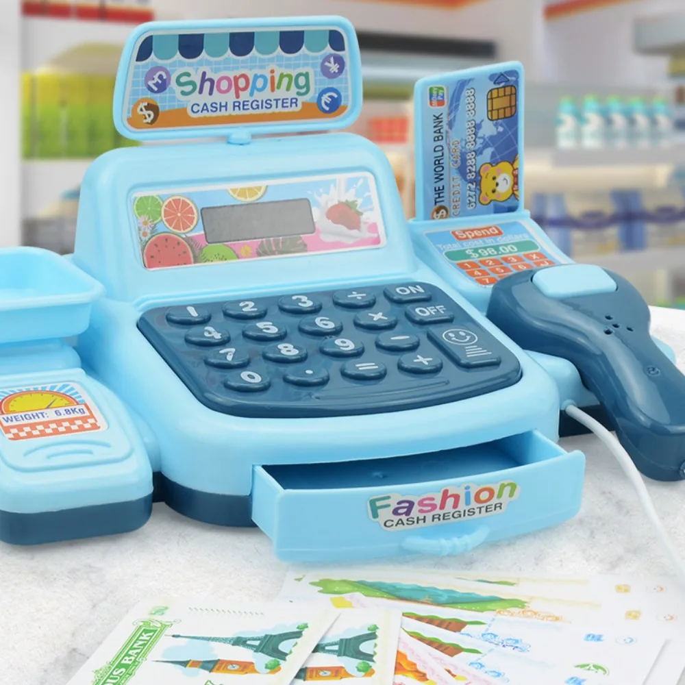 Simulation Supermarket Cash Register Game Toy Electronic Pretend Play House Toys Lighting Sound Effects Child Kid Gift Boy Girl